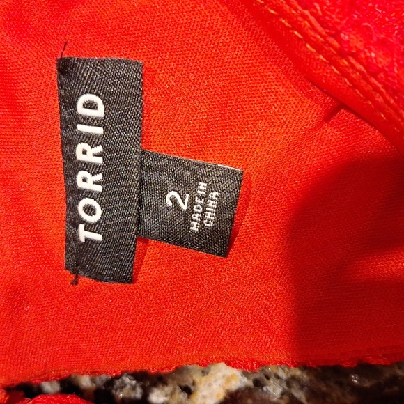 t Torrid Red Lacey Lined Plus Size Dress Size 2X - Picture 3 of 5
